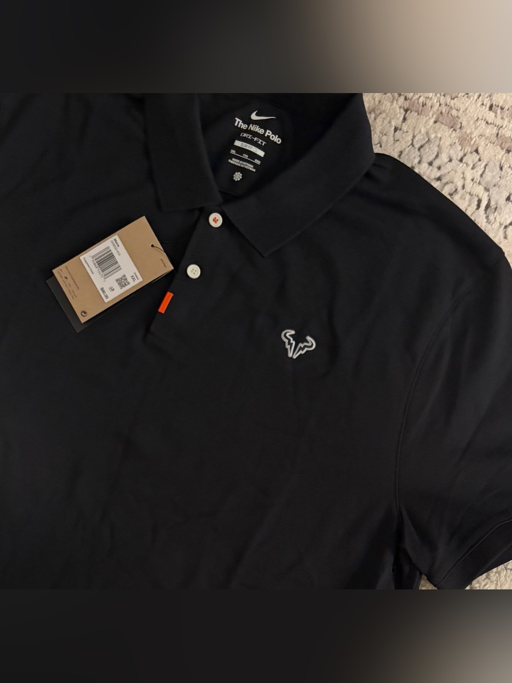 Nike Rafa Nadal Court DD8532-010 Tennis Black Dri-Fit Polo Shirt Men’s Sz: 2XL - Picture 4 of 8